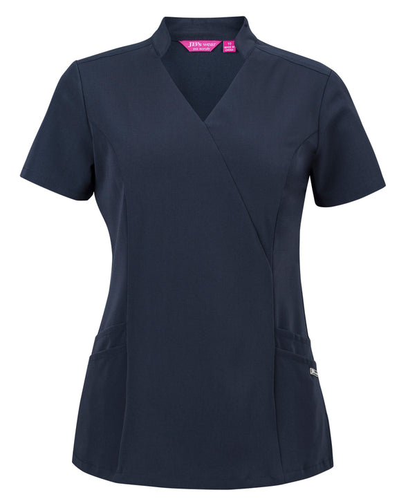 JB's LADIES NU MANDARIN COLLAR SCRUB TOP - 4SMT1