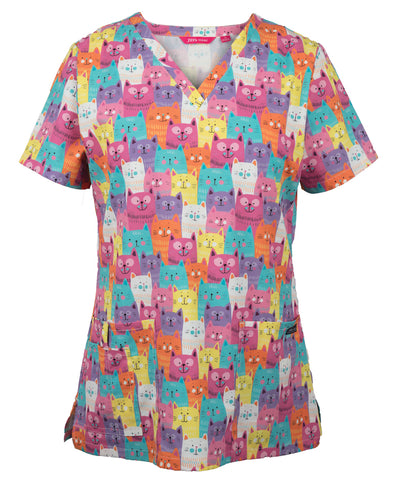 JB's LADIES SCRUB TOP PRINTED - 4STP1