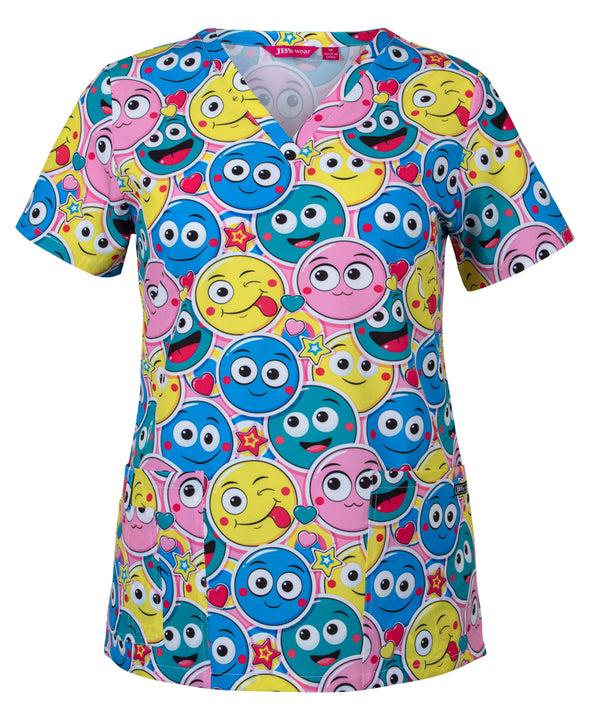 JB's LADIES SCRUB TOP PRINTED - 4STP1