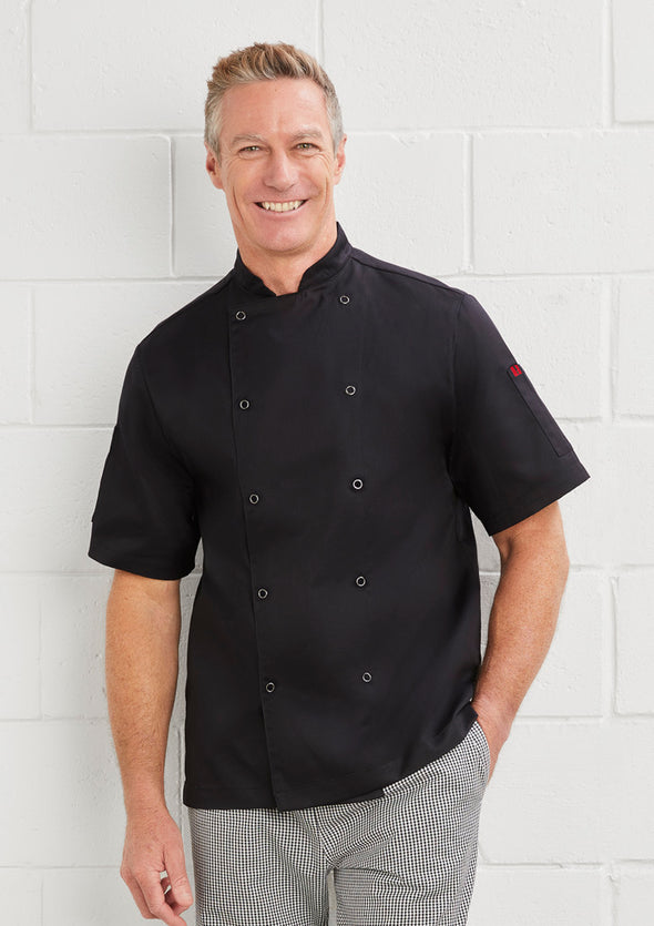 Biz Collection Men's Short Sleeve Zest Chef Jacket - CH232MS