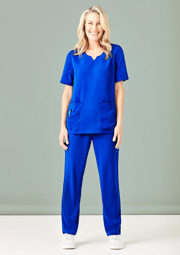 Biz Care Womens Tailored Fit Round Neck Scrub Top - CST942LS