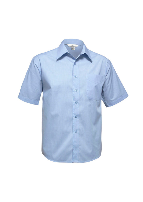 Biz Collection Mens Short Sleeve Micro Check  Shirt  - SH817