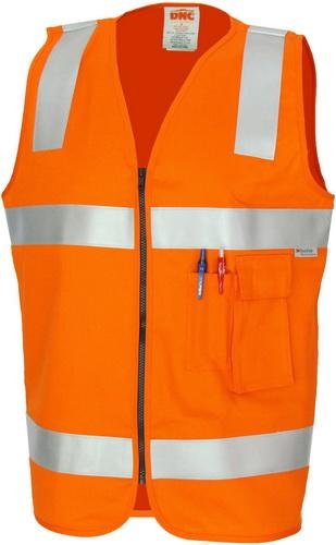 DNC 3410 fire retardant hi vis safety vest with tape