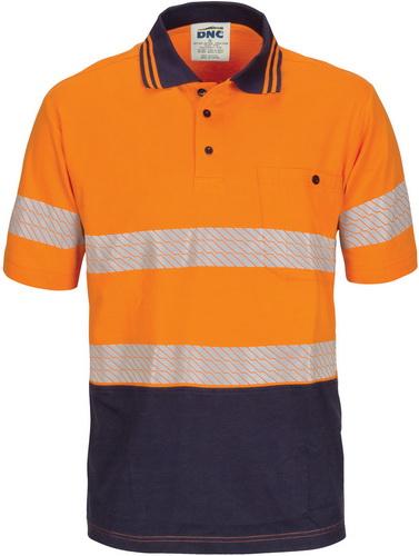 DNC 3515 hi vis taped cotton jersey short sleeve polo