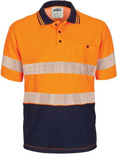 DNC 3517 hi vis taped cotton backed polo