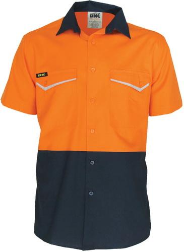 DNC 3585 Hi Vis ripstop tradies short sleeve shirt