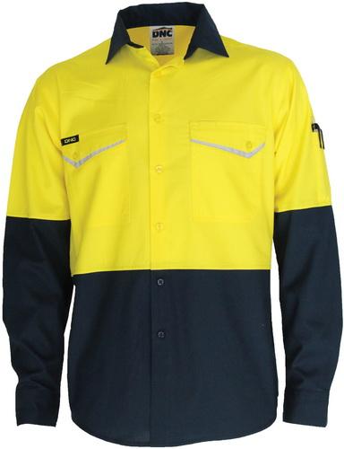 DNC 3586 Hi Vis ripstop tradies short sleeve shirt with tape