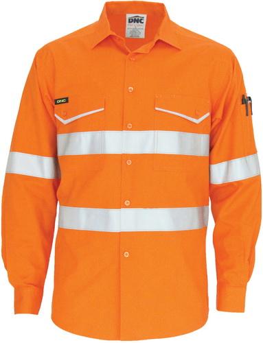 DNC 3590 Hi Vis ripstop tradies short sleeve shirt with tape