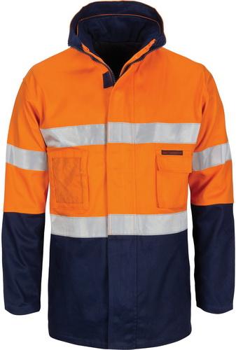 DNC 3764 HiVis "4 IN 1" Cotton Drill Jacket with Tape