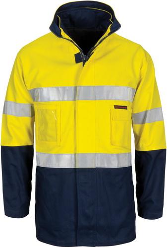 DNC 3764 HiVis "4 IN 1" Cotton Drill Jacket with Tape