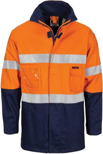 DNC 3767 HiVis Cotton Drill "2 in 1" Jacket with Reflective R/Tape