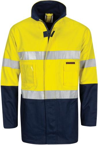 DNC 3767 HiVis Cotton Drill "2 in 1" Jacket with Reflective R/Tape