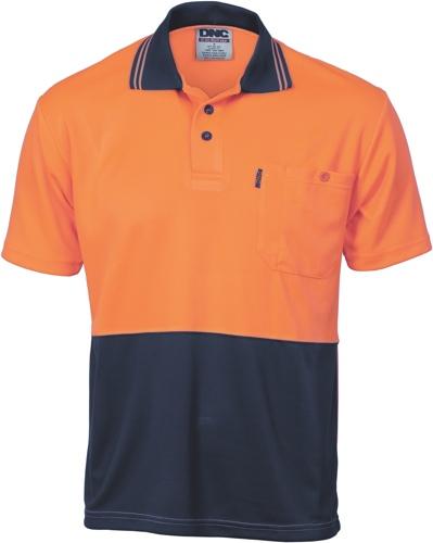 DNC 3811 Hi Vis Two Tone Cool Breathe Polo Shirt - Short Sleeve