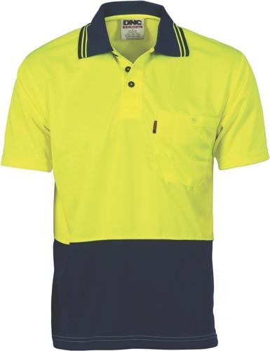 DNC 3811 Hi Vis Two Tone Cool Breathe Polo Shirt - Short Sleeve