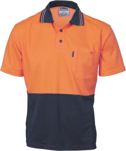 DNC 3814 hi vis cotton back fluro polo