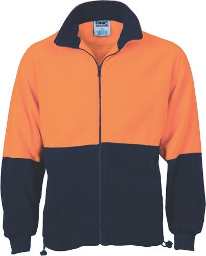 DNC 3827 hi vis full zip polar fleece jacket