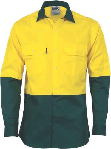 DNC 3832 hi vis cotton drill long sleeve shirt