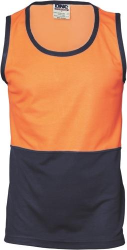 DNC 3841 hi vis cotton back two tone singlet