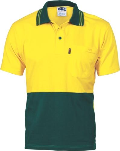 DNC 3845 hi vis cotton jersey polo with under arm mesh vents