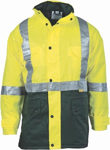 DNC 3863  HI Vis Long Quilted Jacket with Tape