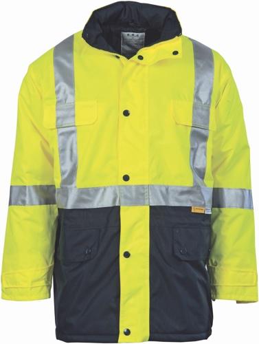 DNC 3863  HI Vis Long Quilted Jacket with Tape