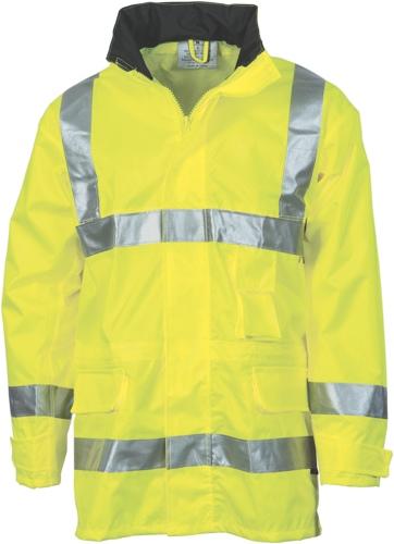 DNC 3871  Hi Vis Fluro Breathable Rain Jacket with Tape