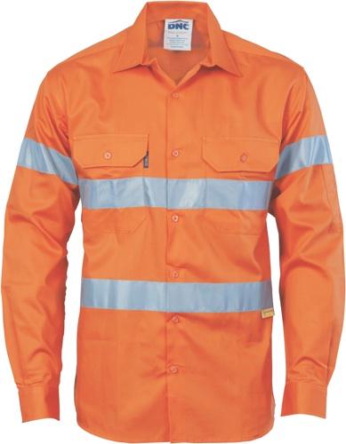 DNC 3885 hi vis two tone lightweight long sleeve shirt with underarm vents with tape