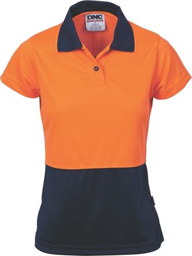 DNC 3897 Womens Hi Vis Two Tone Cool Breathe Polo Shirt - Short Sleeve