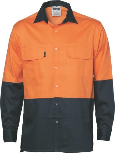 DNC 3938 hi vis lightweight cotton cool breeze  long sleeve shirt