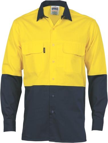 DNC 3938 hi vis lightweight cotton cool breeze  long sleeve shirt