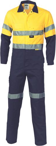DNC 3955 HiVis Cool-Breeze two tone LightWeight Cotton Coverall with Tape