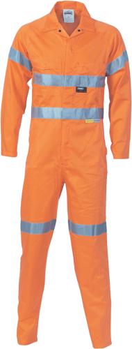 DNC 3956 HiVis Cool-Breeze Orange LightWeight Cotton Coverall with Tape