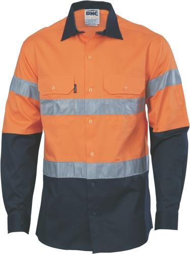 DNC 3966 hi vis two tone cool lightweight long sleeve shirt day/night