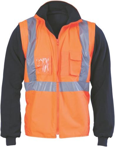 DNC 3994  Hi is 4 in 1 zip off sleeve reversable vest with cross back tape