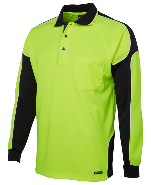 JB's HI VIS L/S ARM PANEL POLO - 6AP4L