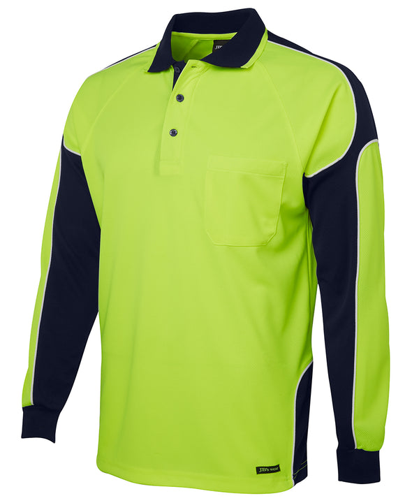 JB's HI VIS L/S ARM PANEL POLO - 6AP4L