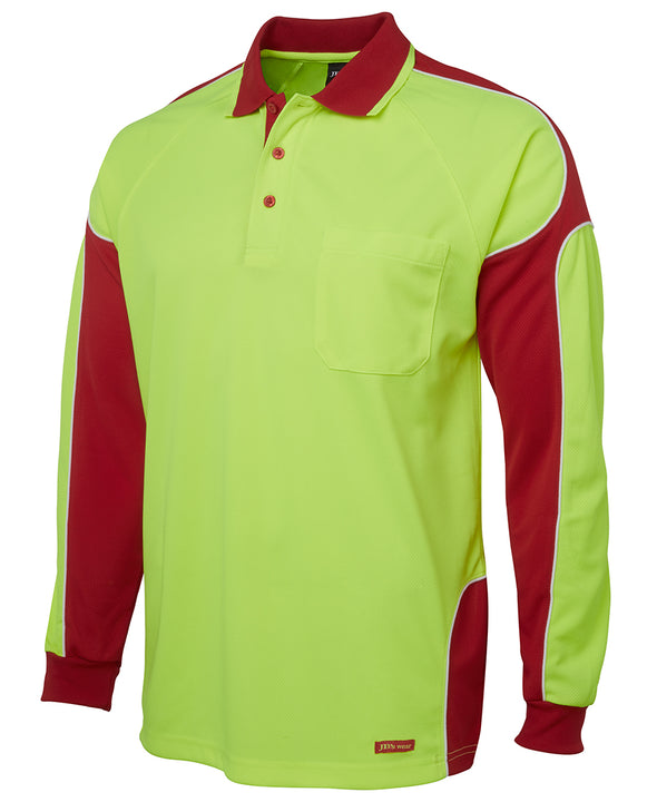 JB's HI VIS L/S ARM PANEL POLO - 6AP4L