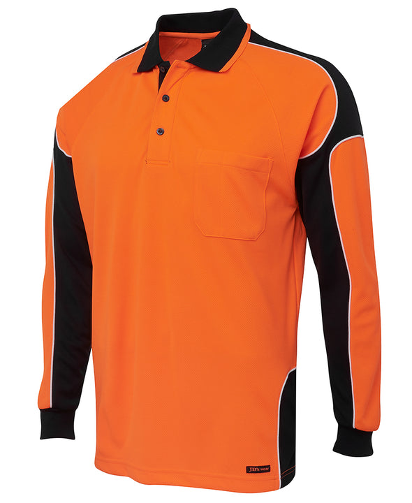 JB's HI VIS L/S ARM PANEL POLO - 6AP4L