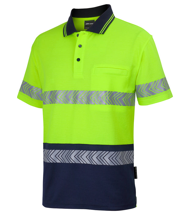 JB's HI VIS S/S D+N COTTON BACK SEGMENTED TAPE POLO - 6HMSS