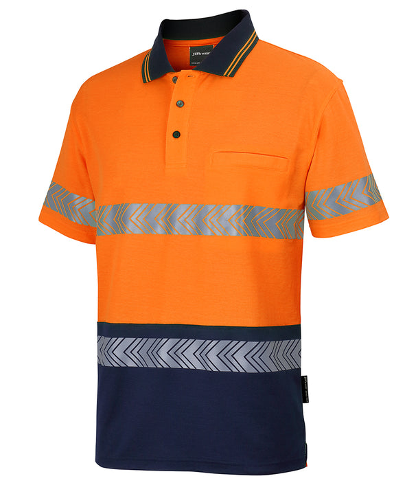 JB's HI VIS S/S D+N COTTON BACK SEGMENTED TAPE POLO - 6HMSS