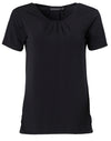 Ladies' Round Neck with Pleats S/S Knit Top 