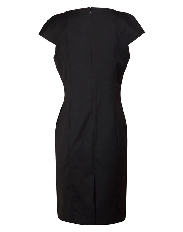 Ladies' Wool Blend Stretch Cap Sleeve Dress - M9281