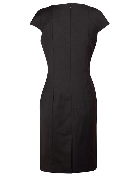 Ladies' Wool Blend Stretch Cap Sleeve Dress - M9281