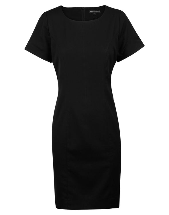 Ladies' Poly/Viscose Stretch, Short Sleeve Dress