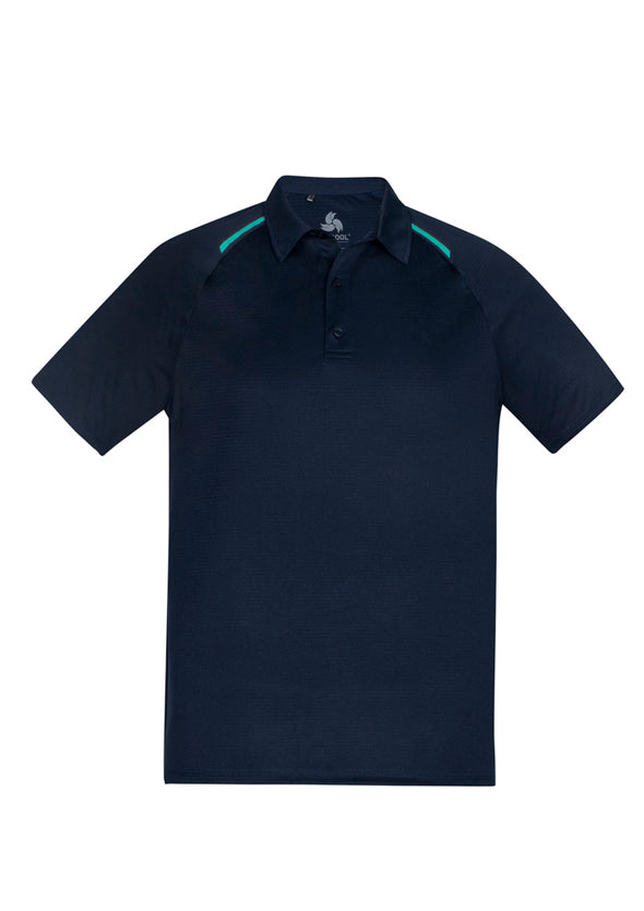 P012MS Mens Academy Navy Polo with Teal trim