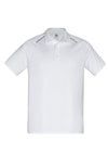 P012MS Mens Academy White Polo with silver trim