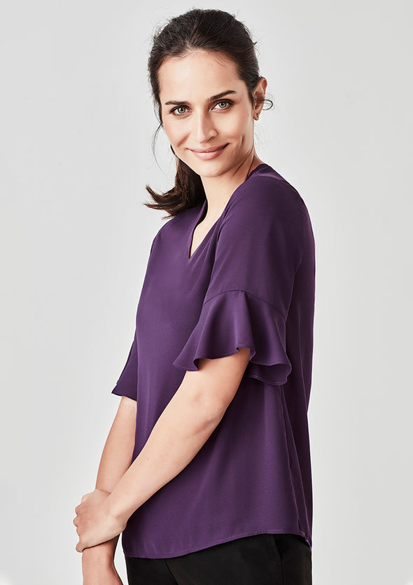 Womens Aria Fluted Sleeve Blouse - RB966LS