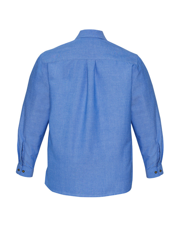 Biz Collection Mens Wrinkle Free Chambray Long Sleeve Shirt  - SH112