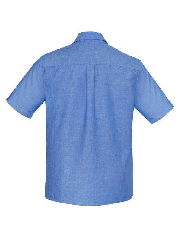 Biz Collection Mens Wrinkle Free Chambray Short Sleeve Shirt  - SH113