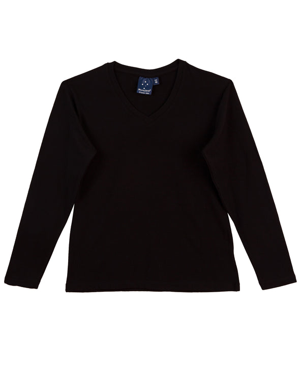 Ladies' V-Neck L/S Tee - TS05A